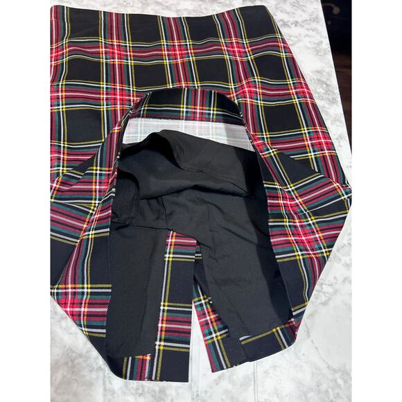 J.Crew Factory Tartan Plaid Pencil Skirt 6 Lined Blk Red Career Academia Preppy - Picture 7 of 8